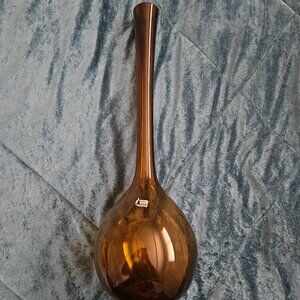 Swedish Mid-Century VINTAGE Aseda Gullaskruf Amber Tall Bulbous Glass Vase